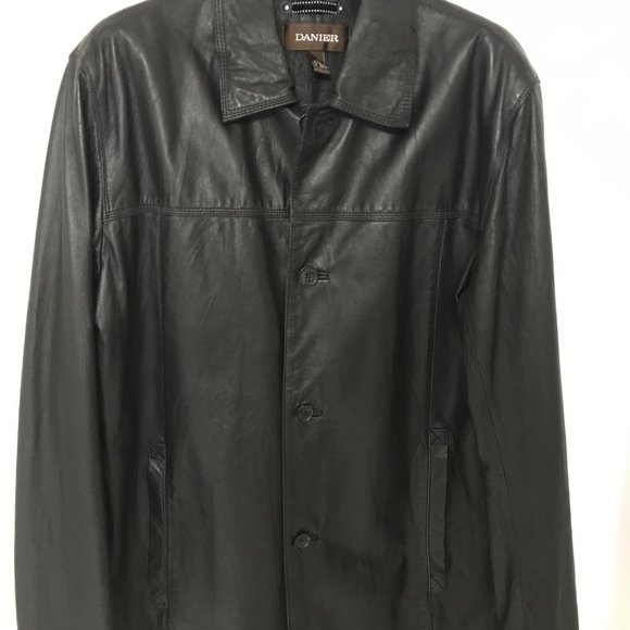 Men's Black/Brown Genuine Leather Jacket (Size L) - Picture 2 of 12